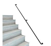 DurabSwap Stair Decking Railing Industrial Wrought Iron Black Handrail Complete Kit, Inside Outside Against The Wall Banister Rail Window Support Rod 30~600 cm, Door Armrest Bathroom Grab Rails