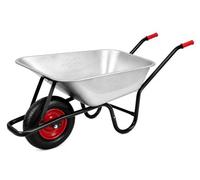 Durabull 130L•185kg Wheelbarrow - Galvanised Steel Garden Cart with Pneumatic Tyre - Medium-Heavy use. Easy to Use. Rust-Resistant, Ideal Landscaping, Gardening & DIY