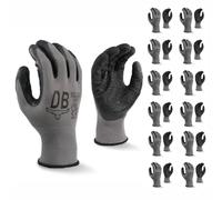 Durabull Latex Coated Work Gloves - Heavy Duty Protective Gloves For Builders, Garden & Working. Secure Fit With Anti Slip Grip. (Grey, M (8))