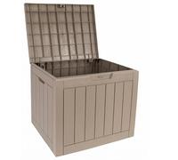 Durabull Outdoor Storage Box, Weather-Resistant Plastic Garden Organiser, Large Capacity Container in Black and Brown, Patio Cushion Storage 120L (Brown)