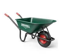 Durabull Tools Heavy Duty Garden Wheelbarrow 100L 250KG - Large Poly Tub Trolley Handcart with Pneumatic Tyre, Steel Rim, Impact-Resistant Construction - Transport Cart for Garden & DIY - Green