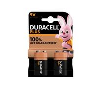 Duracell Plus 9V Battery Alkaline 100% Life Pack of 2 5011416 DU14226