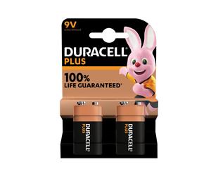 Duracell +100% Plus Power Battery 9V x 2 S18718
