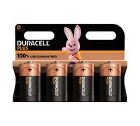 Duracell 100 Plus Power D Batteries Alkaline Longlife 4 Pack Genuine Energy Max