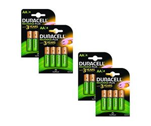 Duracell 1300mAh AA Size Rechargeable Batteries--Pack of 16
