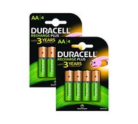 8-Pack Duracell 1300mAh AA Rechargeable Batteries - High-Performance, Long-Lasting Power for Everyday Devices (Up to 6 Months Charge Retention)