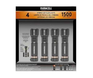 Duracell 1500 Lumen Dual Power Flashlight, 4 Pack