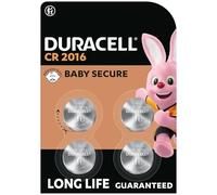 DURACELL 2016 Lithium Coin Batteries 3V (4 Pack) - Long-life Guaranteed - Baby Secure Technology - For Use in Key Fobs, Small Home Remotes, Fitness Watches - Baby Secure Packaging