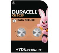 DURACELL 2025 Lithium Coin Batteries 3V (2 pack) - Up to 70% Extra Life - Baby Secure Technology - For Use in Key Fobs, Fitness Watches and 3D Glasses