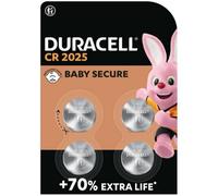 Duracell DL2025B4 Lithium Coin Cell Battery CR2025 3V - Pack of 4