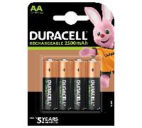 Duracell 2500mAh AA HR6 Rechargeable Batteries x 4 Genuine Duracell