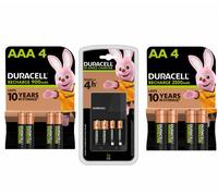 Duracell 4-Hour Charger + Duracell Rechargeable AA 2500mAh 4 Pack + Duracell Rechargeable AAA 900mAh 4 Pack