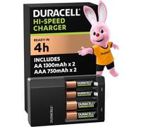 Duracell 4 Hours Battery Charger For AA/AAA + 2xAA & 2xAAA Batteries CEF14 UK