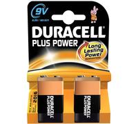 Duracell 9 V Plus Power Alkaline Type Battery (Pack of 2)