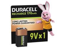 Duracell 9 V Rechargeable Batteries (Pack of 1), 9 V 170 mAH, Long Lasting Power