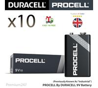Duracell 9V INDUSTRIAL PROCELL POWER Alkaline Batteries Smoke Alarm LR22 MN1604