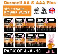 DURACELL Plus AA Batteries (8 Pack) - Alkaline Batteries 1.5V - Up to 150% Extra Life with POWER BOOST Actives- Reliability For Everyday Devices - 0% Plastic Packaging - 10-Year Storage - MN1500