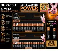 Duracell AA AAA Batteries Simply Alkaline Long Lasting LR03, LR6 Far Expiry