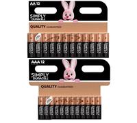 Duracell AA AAA Batteries Simply Alkaline Long Lasting LR03, LR6 Far Expiry