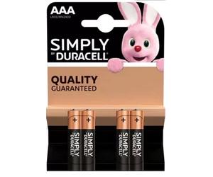 Duracell AA / AAA Simply Alkaline Batteries LR06 - PACK OF 4