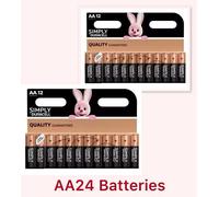 Duracell AA Batteries 24 Pack Simply Alkaline LR6 1.5V Long Lasting Power