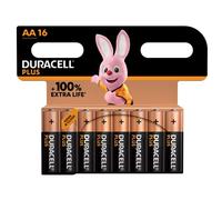 DURACELL PLUS POWER 100 ALKALINE BATTERY AA LR6 16 UNIT