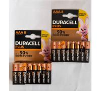 DURACELL AAA Batteries PLUS 1.5V Battery pack of 8,16