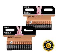 24 X Duracell AAA Batteries Simply Alkaline LR03, 10 Year Warranty, Long Expiry