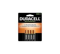 Duracell Rechargeable AAA Batteries, 4 Count Pack, Triple A Battery for Long-lasting Power, All-Purpose Pre-Charged Battery for Household and Business Devices