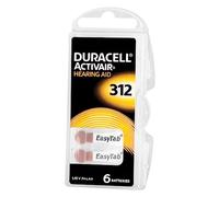 Duracell Activair Hearing Aid - Easy to insert * * easy Tab Hearing Aid Batteries Zinc Air Mercury Free Batteries/TYPE 312 6er Pack Manufacturer: DURACELL
