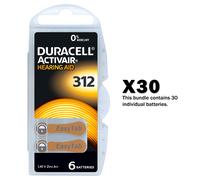 Duracell Activair Size 312 Brown Hearing Aid Batteries Genuine Easytab