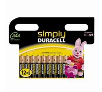 Duracell - Alkaline Batteries - AAA x 12 Simply (LR03)