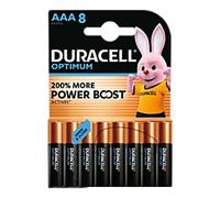 Duracell Battery Optimum AAA LR03 Alkaline 1.5 V Pack of 8