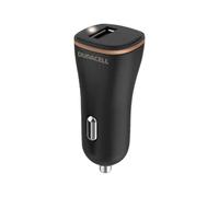Duracell Black 12W Single USB-A Compact Car Charger Adapter - Compatible with Smartphones, Tablets, Powerbanks & More