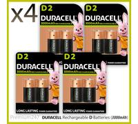 Duracell C & D Size 3000mAh Rechargeable Batteries LR14 HR14 DC1400 LR20 HR20