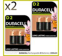 Duracell C & D Size 3000mAh Rechargeable Batteries LR14 HR14 DC1400 LR20 HR20