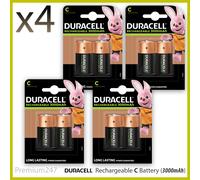Duracell C & D Size 3000mAh Rechargeable Batteries LR14 HR14 DC1400 LR20 HR20