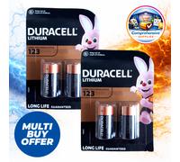 Duracell CR123 3V Lithium Photo Battery CR17345 DL123A Longest expiry x 4