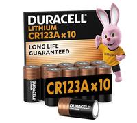 DURACELL CR123 (10 Pack) High Power Lithium Battery 3V (CR123A / CR17345) - Long life guarantee - For Cameras, Flashlights, Smoke Detectors, Small Devices - 10-Year Storage Guarantee - Leak Prevention