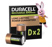 Duracell D Rechargeable Batteries (Pack of 2), 3000 mAh NiMH, Long Lasting Power