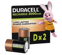 Duracell D Rechargeable Batteries (Pack of 2), 3000 mAh NiMH, Long Lasting Power