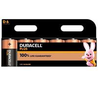 Duracell Plus MN1300B6 D Alkaline Batteries - Pack of 6