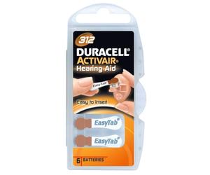 DURACELL DA312N6 HEARING AID BATTERY 6 IN PACK NEW