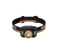 Duracell DH400 Core LED Headlamp - 400 Lumens, Focusable, 50 m Beam Range, Red Light Function, Various Light Modes, 3 x AAA Batteries Included, Ergonomic, Splashproof, Ready to Use