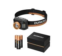 Duracell DH400 Pro LED Headlamp - 400 Lumens, Focusable, 50 m Beam Range, Red Light Function, Various Light Modes, 3 x AAA Batteries Included, Lightweight & Splashproof, Includes Gift Box