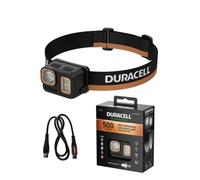Duracell DH500R Core LED Headlamp - 500 Lumens, Focusable, 40 m Beam Range, Red Light Function, USB-C Rechargeable, Lithium Battery, Various Light Modes, Ergonomic, Splash-Proof