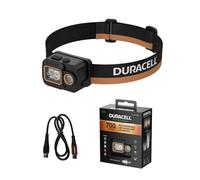 Duracell DH700R Core LED Headlamp - 700 Lumens, Focusable, 50 m Beam Range, Red Light Function, USB-C Rechargeable, Lithium Battery, Various Light Modes, Ergonomic, Splash-Proof