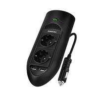 Duracell DRINV15-EU 175 Watt Twin Socket Inverter (12 V to 230 V, Dual USB Output) Black