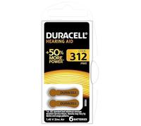 Duracell size 312 Hearing Aids batteries (pack of 6) +50% Extra Life, Easy Installation, 100% recyclable packaging, guaranteed 4 years in storage