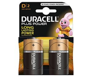 Duracell Duralock Plus Power D x 2 - Alkaline Battery (LR20)